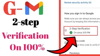 how to on two step verification in gmail account | gmail me two step verification on kaise kare