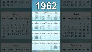 1962 Calendar
