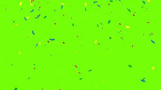 Confetti falling on green background 4K video free download