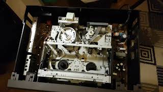 Using a cleaning tape on a VCR with the case open (No comments) - defective Clatronic VHS VCR