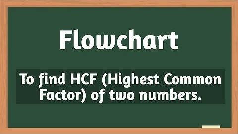 Draw Flowchart to find HCF ( highest common factor) of two numbers.