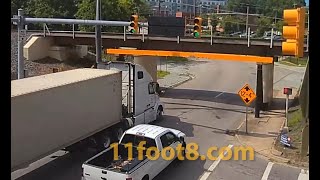 Semi destroys fairing at the 11foot8+8 bridge