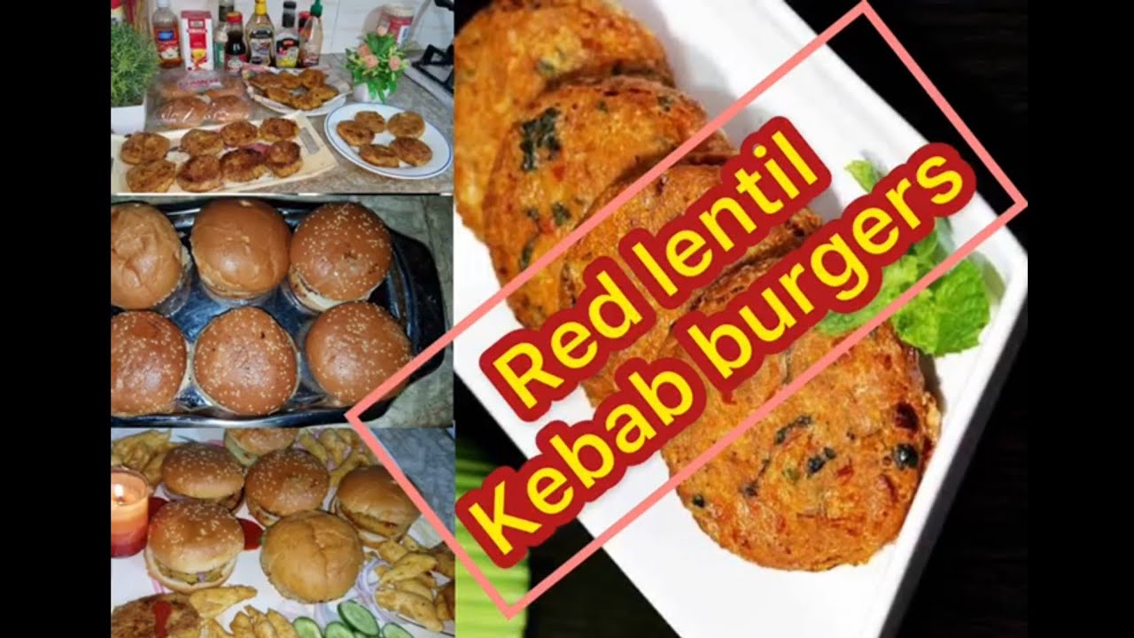 Red lentil kebabs burgers easy recipe without beef and chicken
