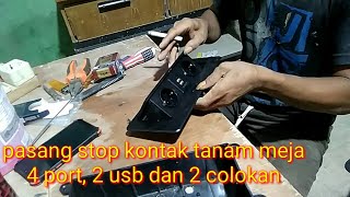 pasang stop kontak tanam meja meeting, full tutor