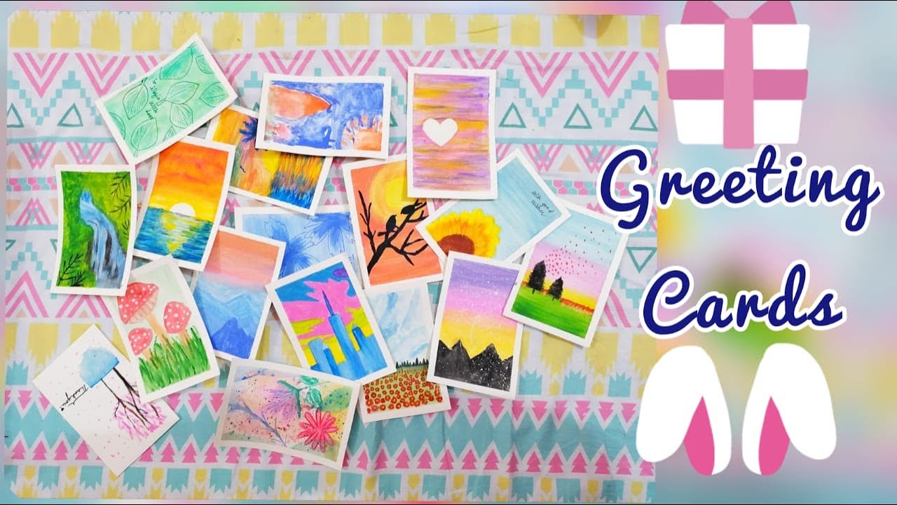 How to Make Greeting Cards || New Year Card Painting Ideas || Christmas ...
