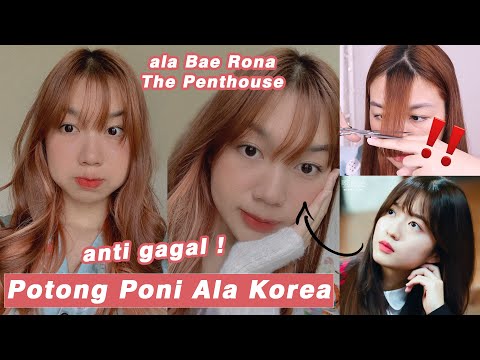 Tutorial Potong Poni Ala Korea Sendiri ANTI GAGAL || Desty Yufenti