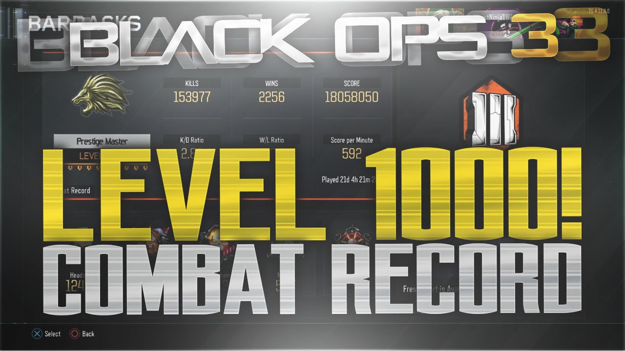 BLACK OPS 3 - "LEVEL 1,000!" MY CLASS SETUPS, STATS & MORE! (BO3 LEVEL 1000)
