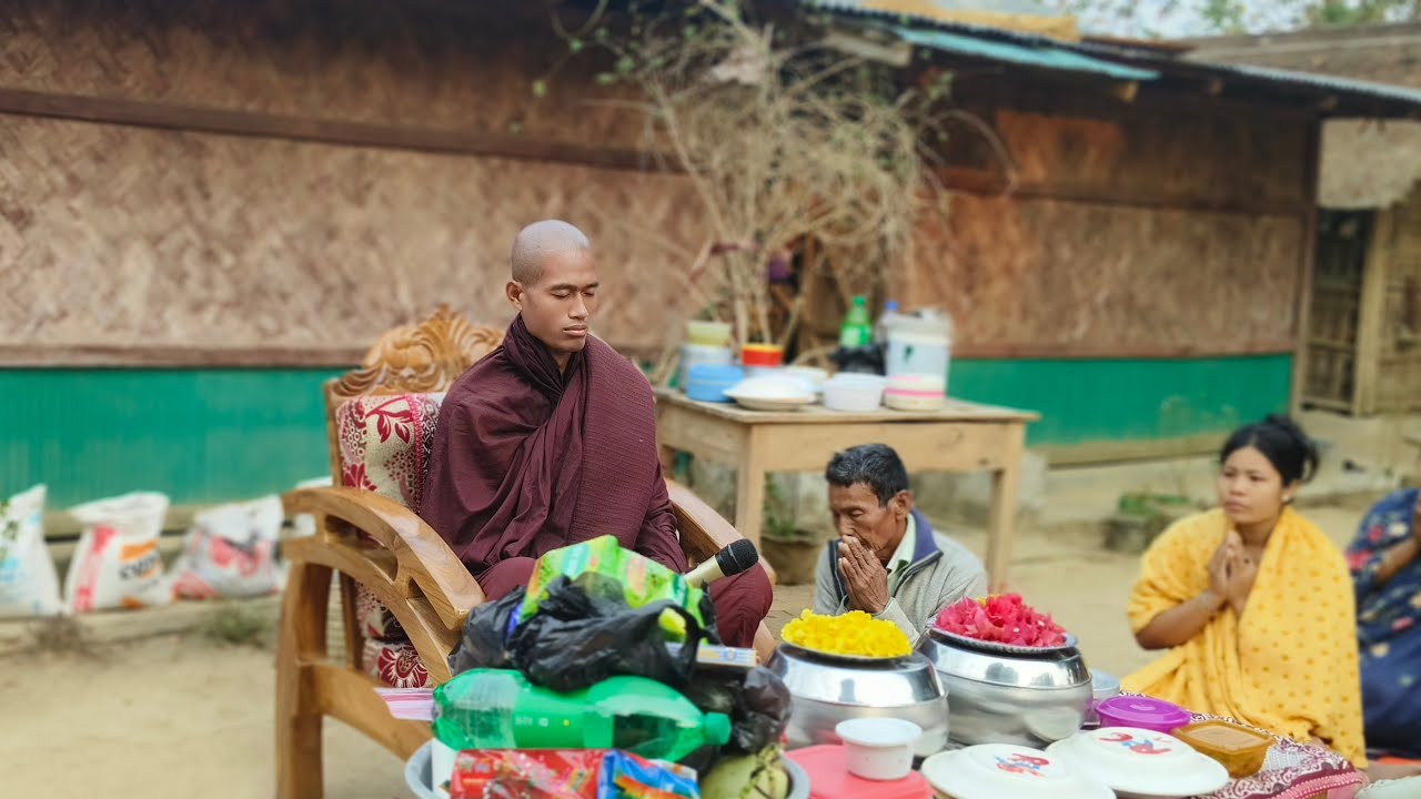 পরম পূজনীয় আলো জ্যোতি ভিক্ষু অংহ্লা পাড়া ৫ম দিনের পিণ্ডাচরণ পর দেশনা। ২৭.০২.২০২৬