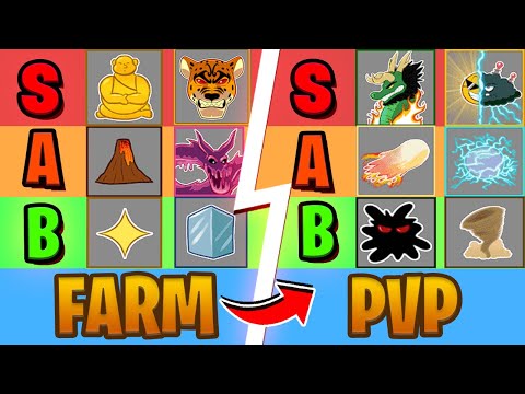 TIER LIST DAS MELHORES FRUTAS PARA PVP DO BLOX FRUITS UPDATE 17.3