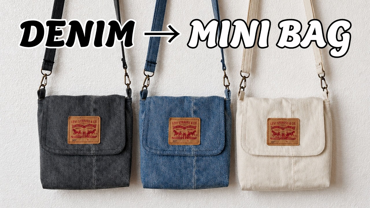 DIY Denim Mini Shoulder Bag | Upcycle Old Jeans (Easy Tutorial