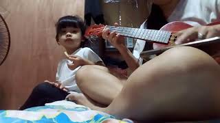 Practice muna.. first time, playing ukelele