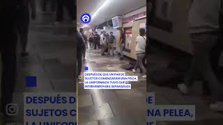 ¡Él empezó! Mujer policía puso fin a una pelea en Metro Balderas, antes de que los golpes escalaran