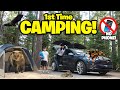 CAMPING IN THE TESLA - NO PHONE CHALLENGE!!! I Almost Got Eaten by a TARANTULA!