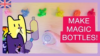 DIY 🍼 HOW to make SENSORY BOTTLES for KIDS 🔮 Montessori | Gato Rainbow & Gata Moon