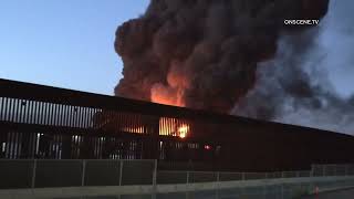 Massive Commercial Building Fire Burns In Mexico | US/Mexico Border