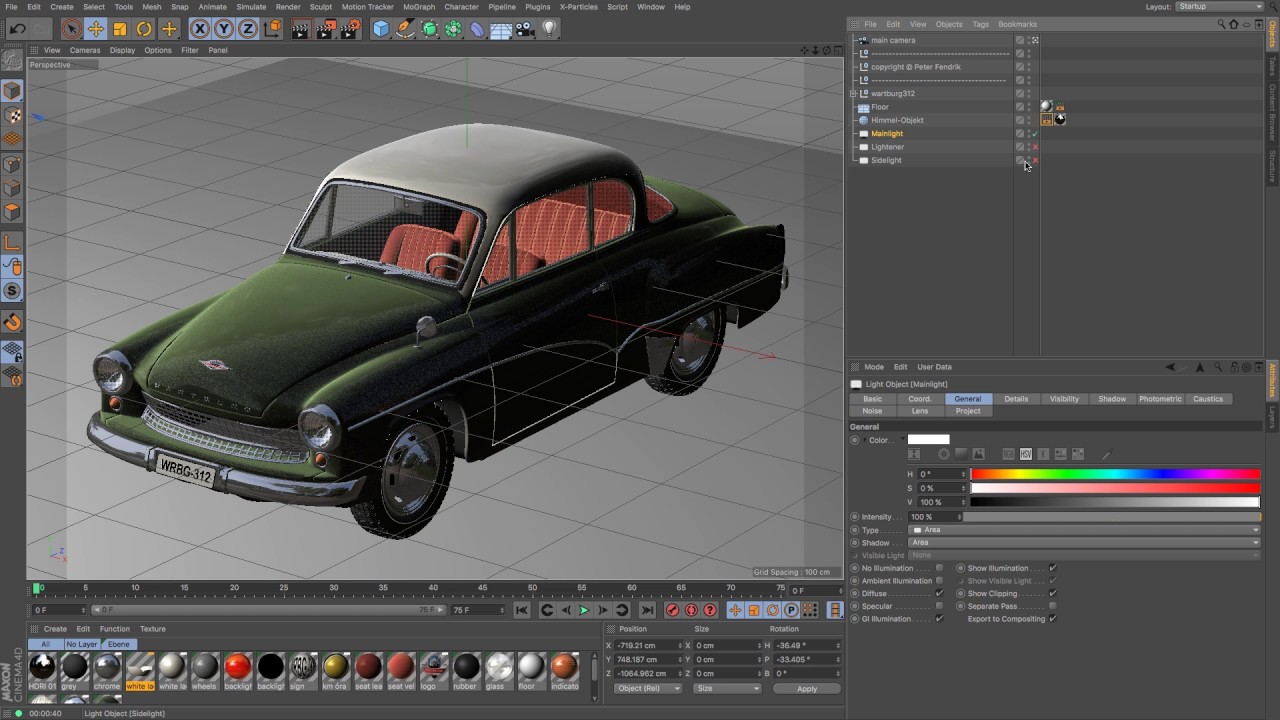 Cinema 4D Tutorial - Three-Point Lighting - YouTube