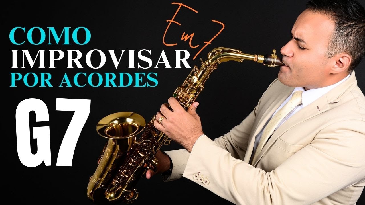 Improvisação por acordes e motivo musical modos gregos no saxofone alto tenor e soprano