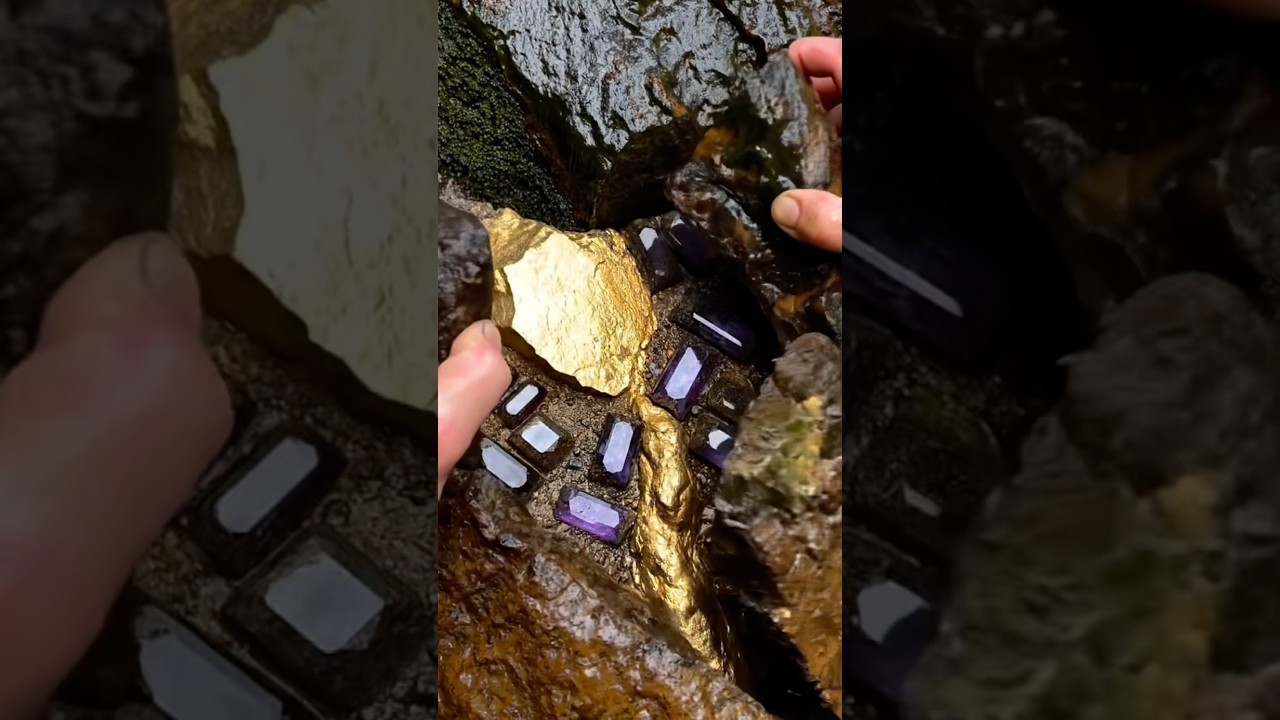 Удивительно, что внутри халцедона нашли золотые самородки и алмазы! 💯⚒️😱 