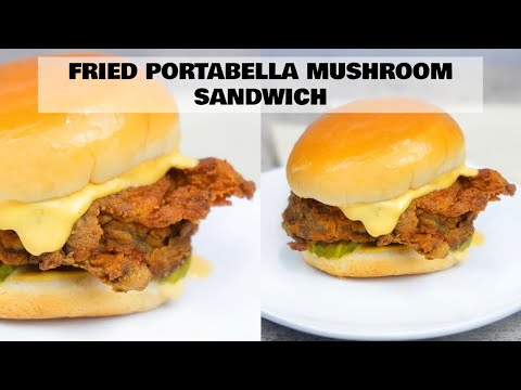 Fried Portabella Mushroom Sandwich + Vegan Chick-fil-a Sauce | Pretty Brown Vegan