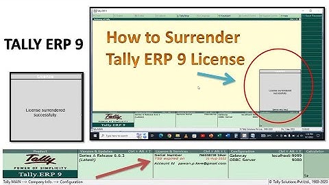 Tally ERP 9 का  License Surrender कैसे करे ? | How to Surrender Tally ERP 9 License
