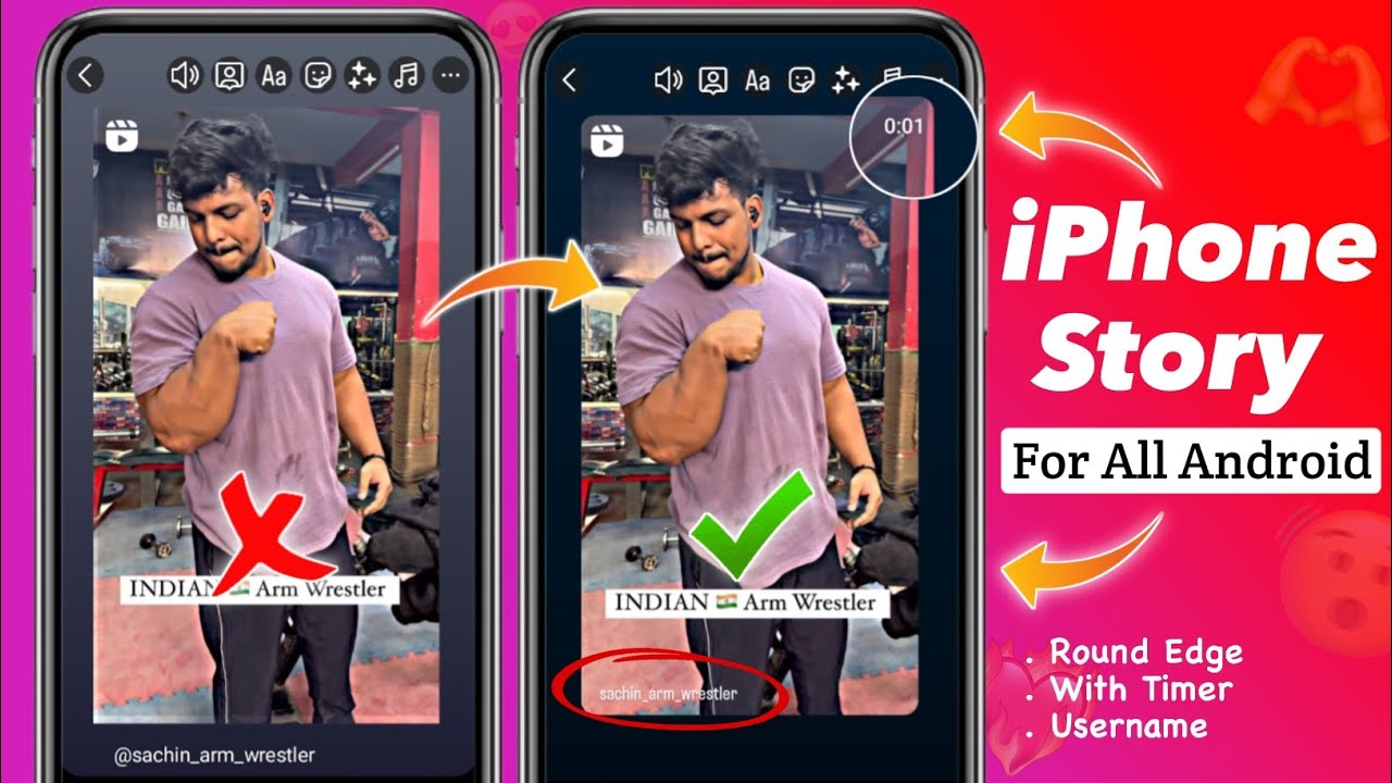 How to Share Reels Like iPhone (Round Edge+Timer)🔥 iphone story on