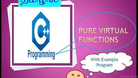 C++ for beginners | C++ in Tamil | Pure Virtual Functions