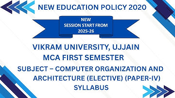 Vikram University Ujjain MCA 1st Sem Sub – Computer Organization & Architecture Syllabus #Viralvideo