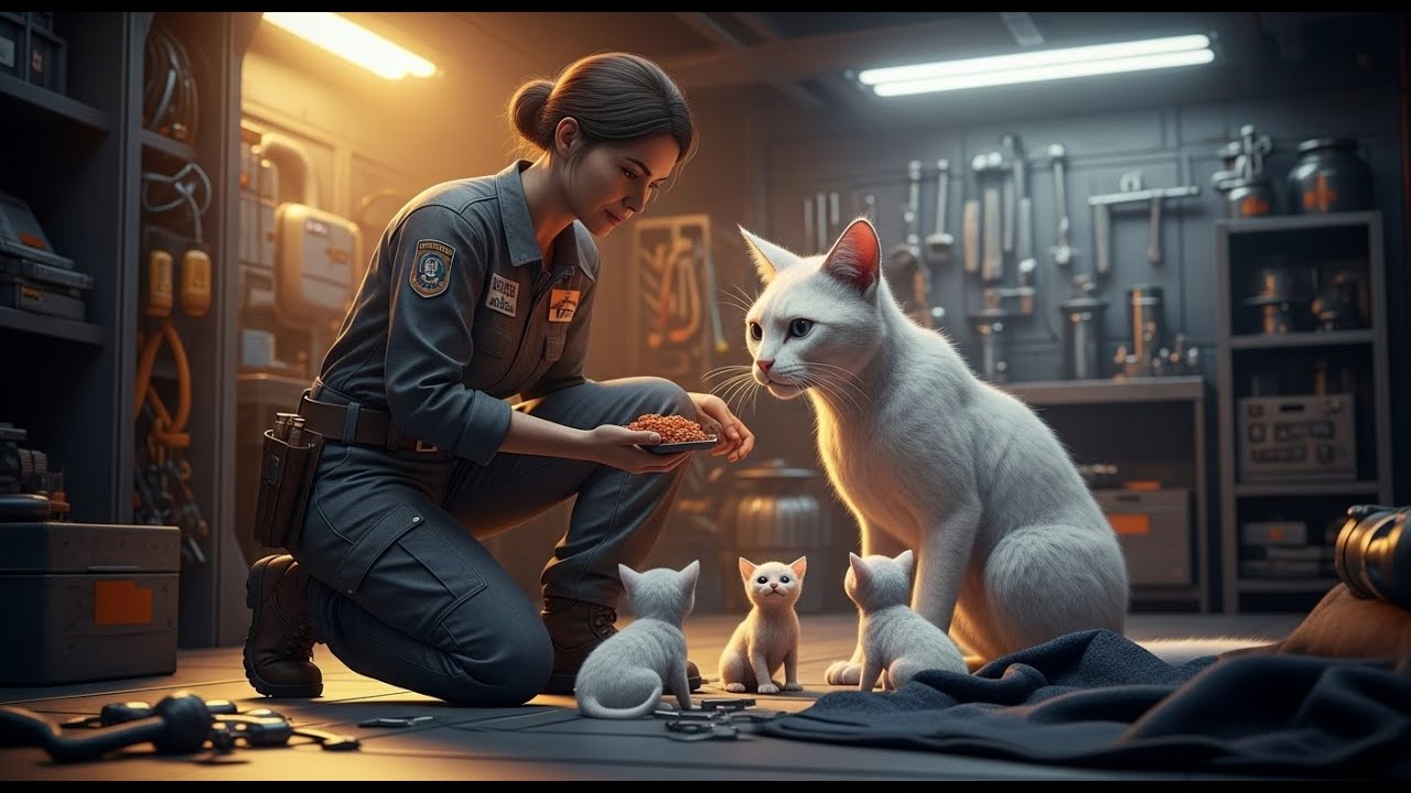 They Rejected the Feline and Her Cubs for Being Albino — But the Human Mechanic Took Them In