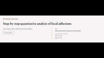 Step-by-step quantitative analysis of focal adhesions | RTCL.TV