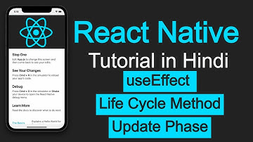 React Native tutorial in Hindi #24 useEffect hook as ComponentDidUpdate life cycle method