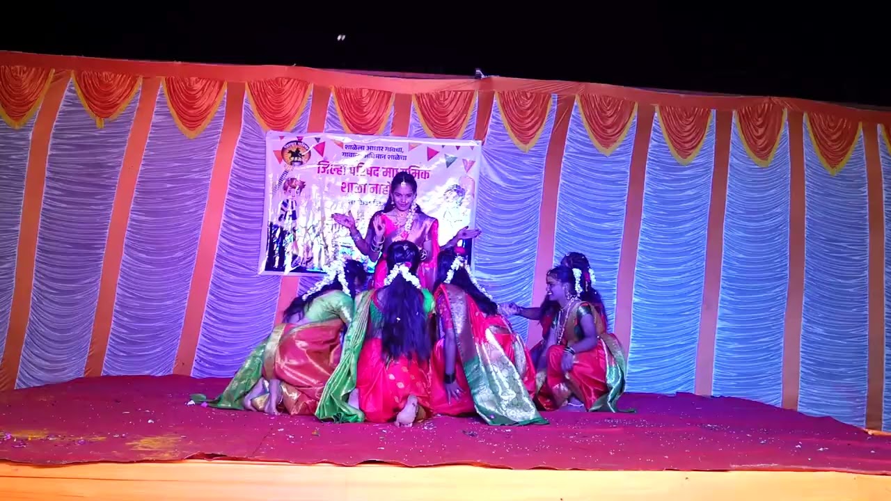 आई जगदंबे....by std.9th girls at ZPHS Naholi school gathering 26 