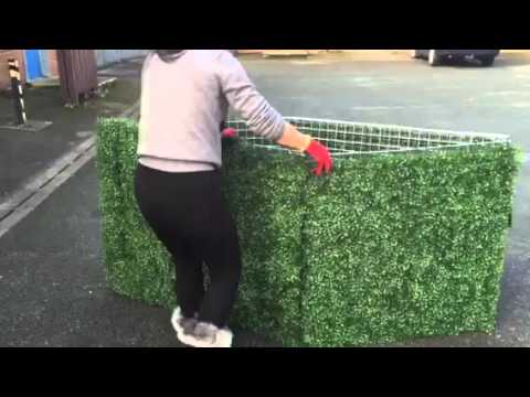 Artificial hedge application and boxwood hedge application for bin cover