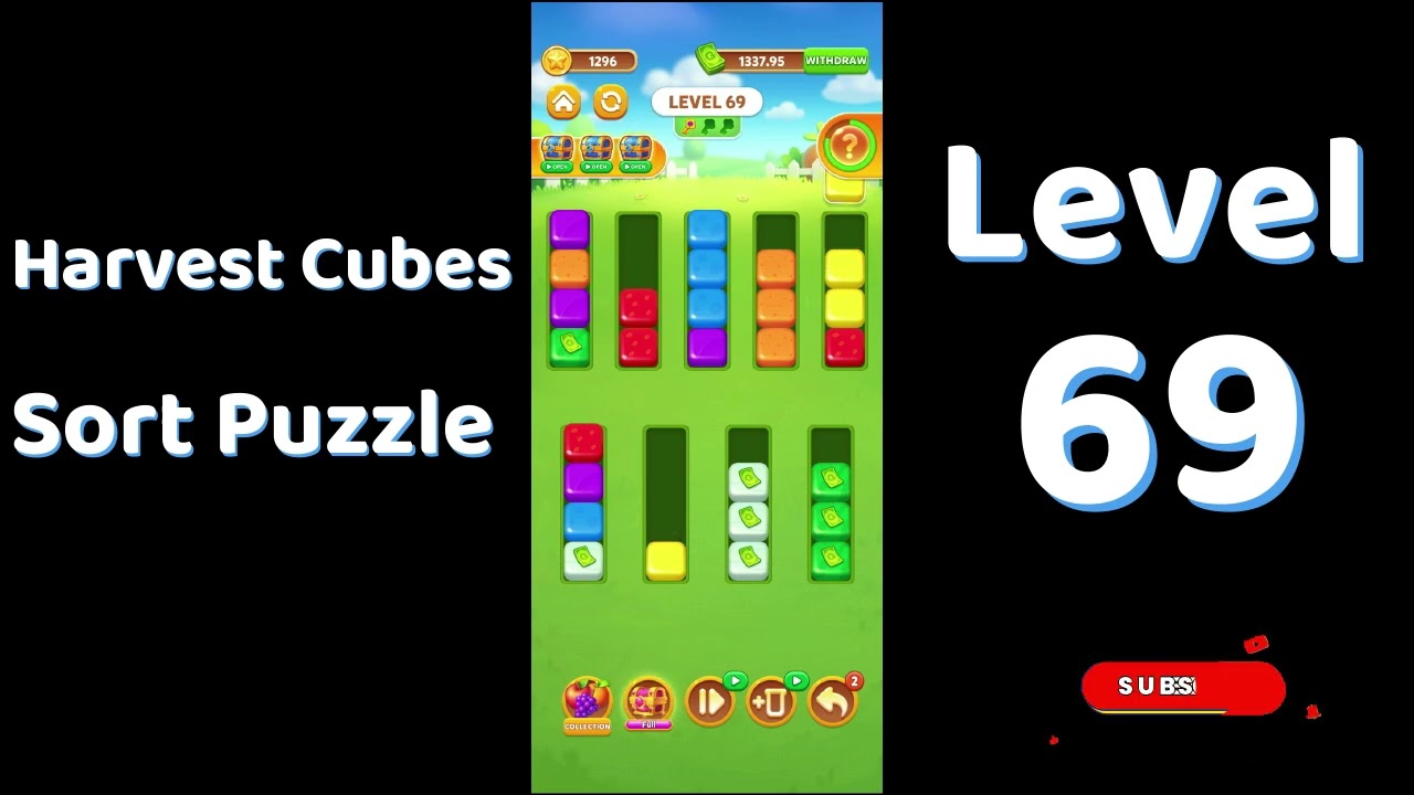 Harvest Cubes Sort Puzzle Level 69 Walkthrough 🌽🧠 | Relaxing Sort Game | Go Answer