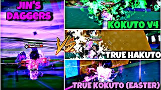 Jin’s Daggers vs Top 3 Swords in One Fruit Simulator! | Damage Test