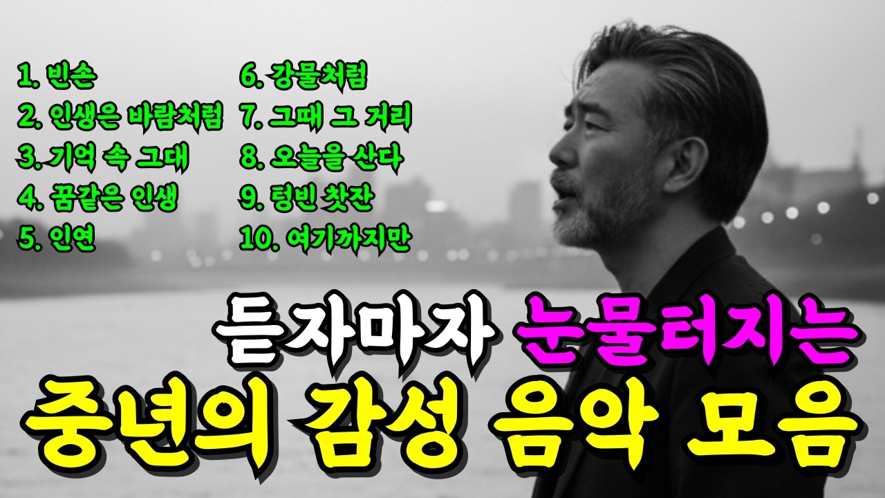 들으면 눈물 나는 중년의 감성 트로트 메들리 모음 I 가슴에 위로가 되는 인생 노래 베스트10 연속듣기