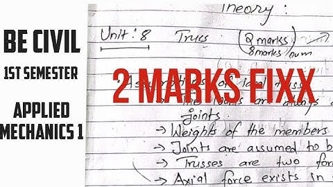 Truss theory | Apllied mechanics 1 | Purbanchal university