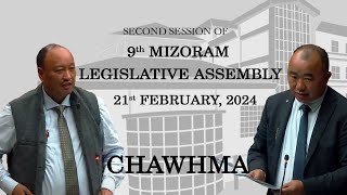 2ND SESSION OF THE NINTH MIZORAM LEGISLATIVE ASSEMBLY | 21st FEB 2024 (NILAINI) CHAWHMA | LIVE