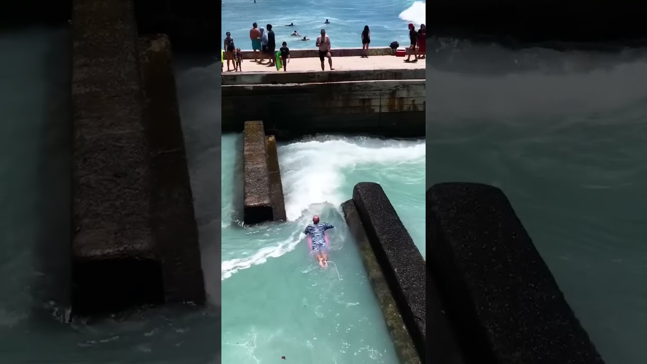 SURFER GETS SUCKED INTO STORM DRAIN  shorts