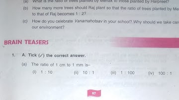 Dav Class 6 Math Chapter 4 Brain Teasers  (Q.No. 1 To 5 ) || Ratio, Proportion And Unitary Method||