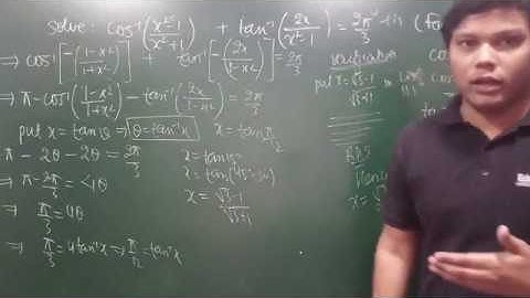 ITF  - Inv Eqs -  III - Ex #5, Solve : cos^-1 (x^2-1 / x^2+1)+tan^-1 ( 2x/ x^2 -1 ) = 2 pi/3  [FRN]