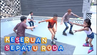 PERTAMA KALINYA LEIKA LATIHAN SEPATU RODA, DI SKATE PARK!!