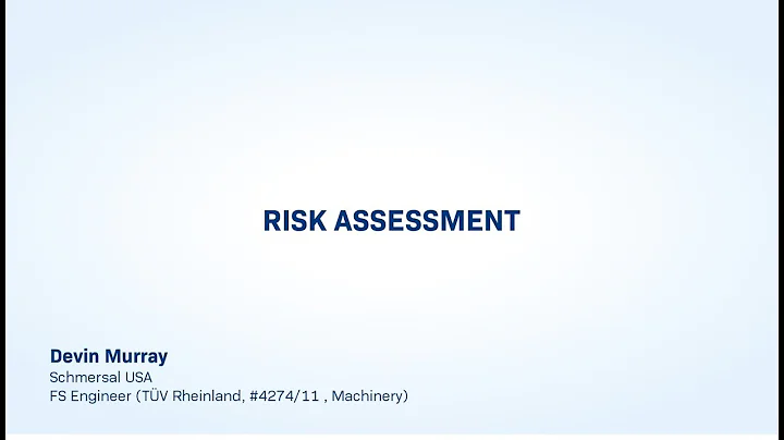 Schmersal on Machine Safety: Risk Assessment