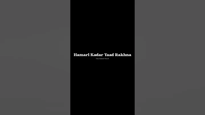 Hamari Kadar Yaad Rakhna.🥺💯 |Black Screen Lyrics Status Shayari #shayarioftheday#poetrystatus#shorts