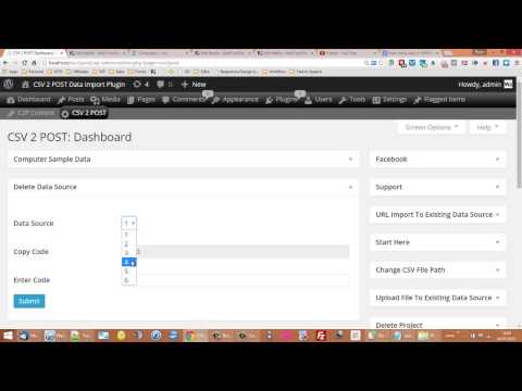 WordPress CSV 2 POST - Delete A Data Source