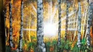 Morning in the Birches Spray paint art tutorial