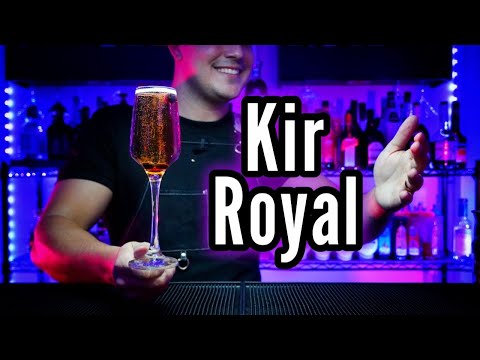 Cocktail Kir Royal 🫐 🍾 Delicia de bebida con burbujas! #short