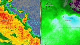 Radar Loop of wind damage near Glencoe, MN on 8/19/2016