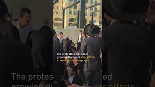 Ultra-Orthodox Jewish men protest Israeli court decision to remove conscription exemption