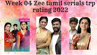 Zee tamil serials trp rating this week 04 2022 | Vidhya no 1 rocking | urban rating |