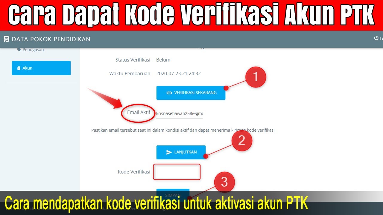 Cara melihat kode verifikasi saya